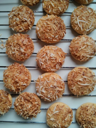Mandarin Butter Drops with Toasted Coconut